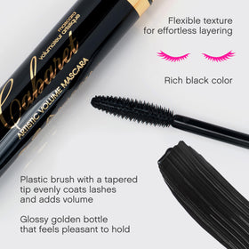 Vivienne Sabó mascara texture brush stroke showing smooth, buildable formula