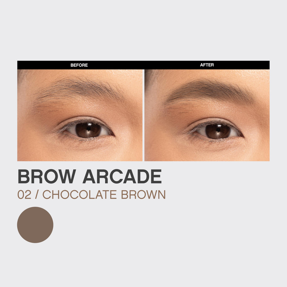 Vivienne Sabó pencil in use filling sparse brows for defined arches