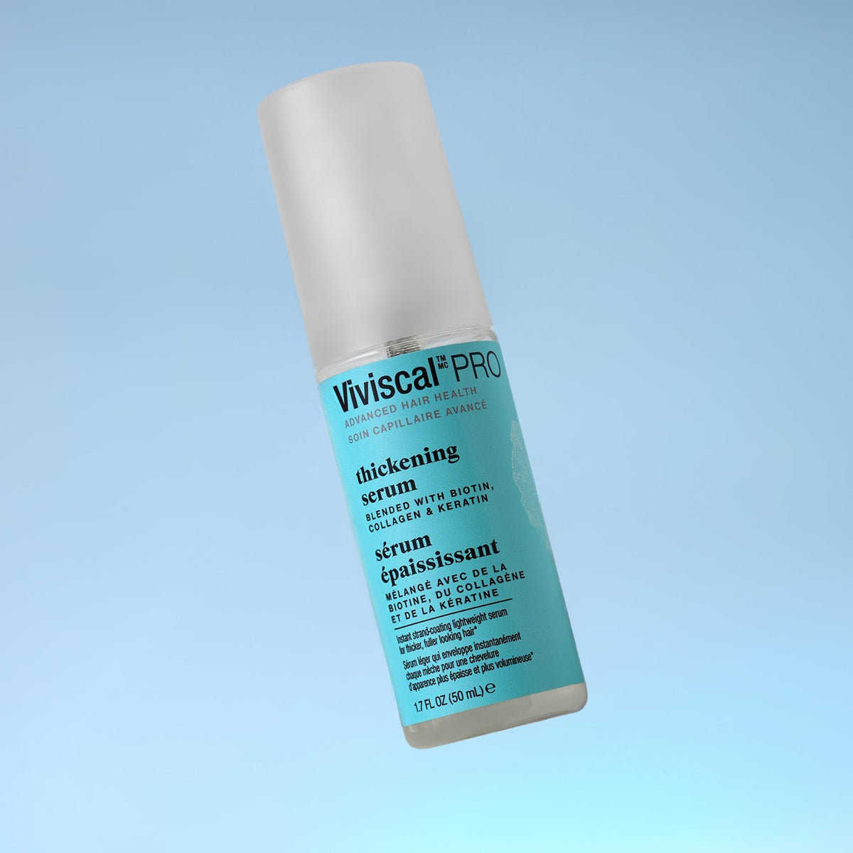 Viviscal texture droplet close-up showing lightweight serum and absorbency