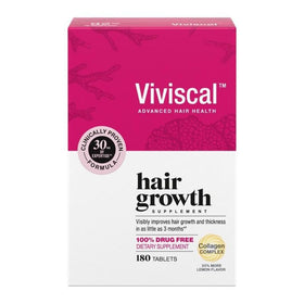 Viviscal front packaging showing 180 tablets and 90-day supply benefit