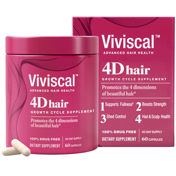 Viviscal front packaging showing 60-count bottle and benefits