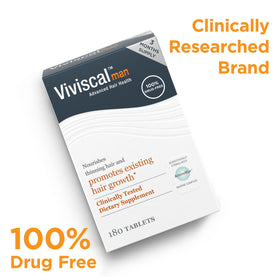Viviscal bottle next to fortifying shampoo illustrating a complete regimen benefit