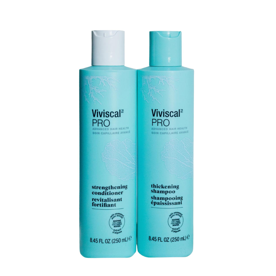 Viviscal professional duo front packaging showing both bottles and product benefits