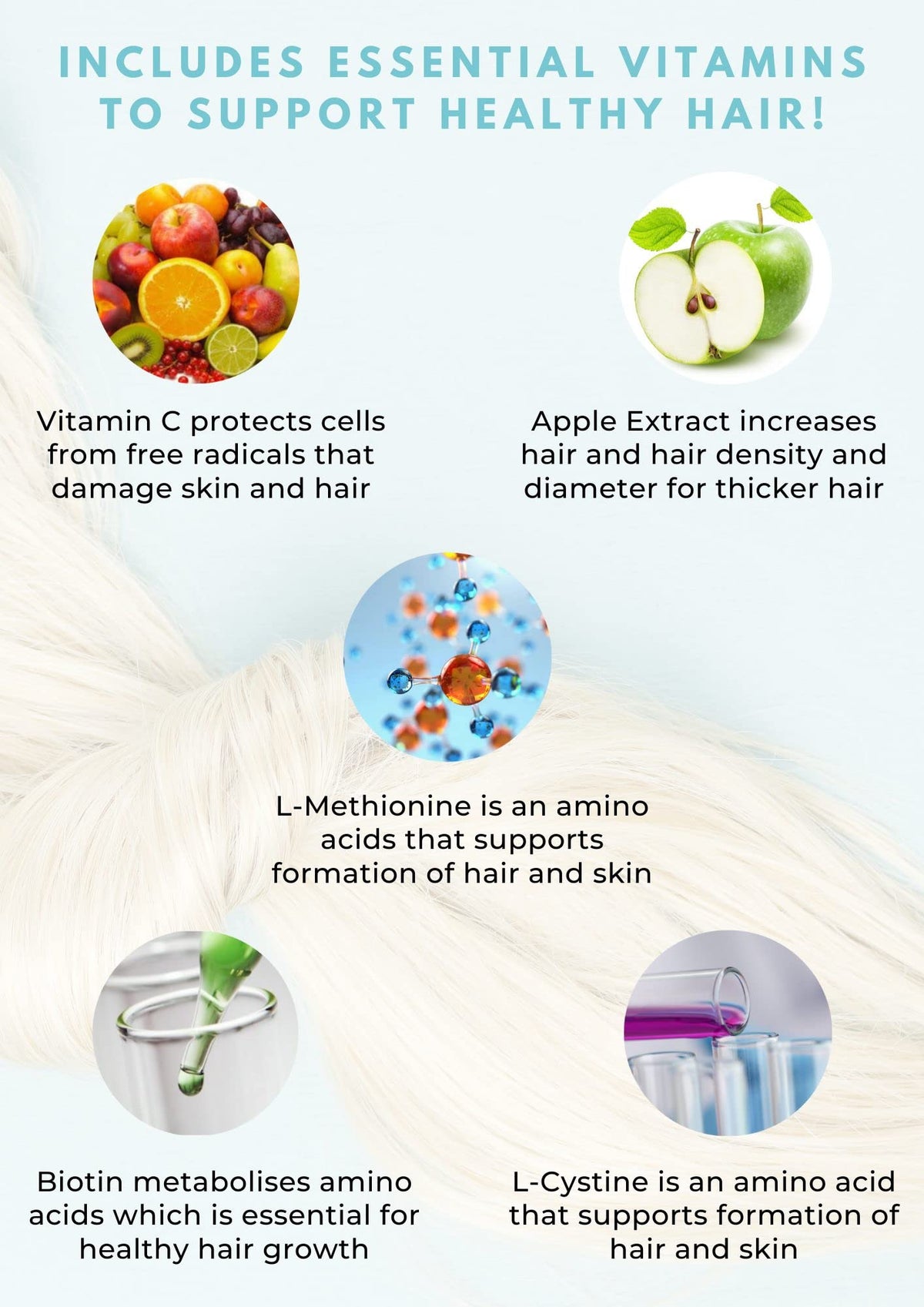 Viviscal shampoo lathering on wet hair to demonstrate gentle cleansing action