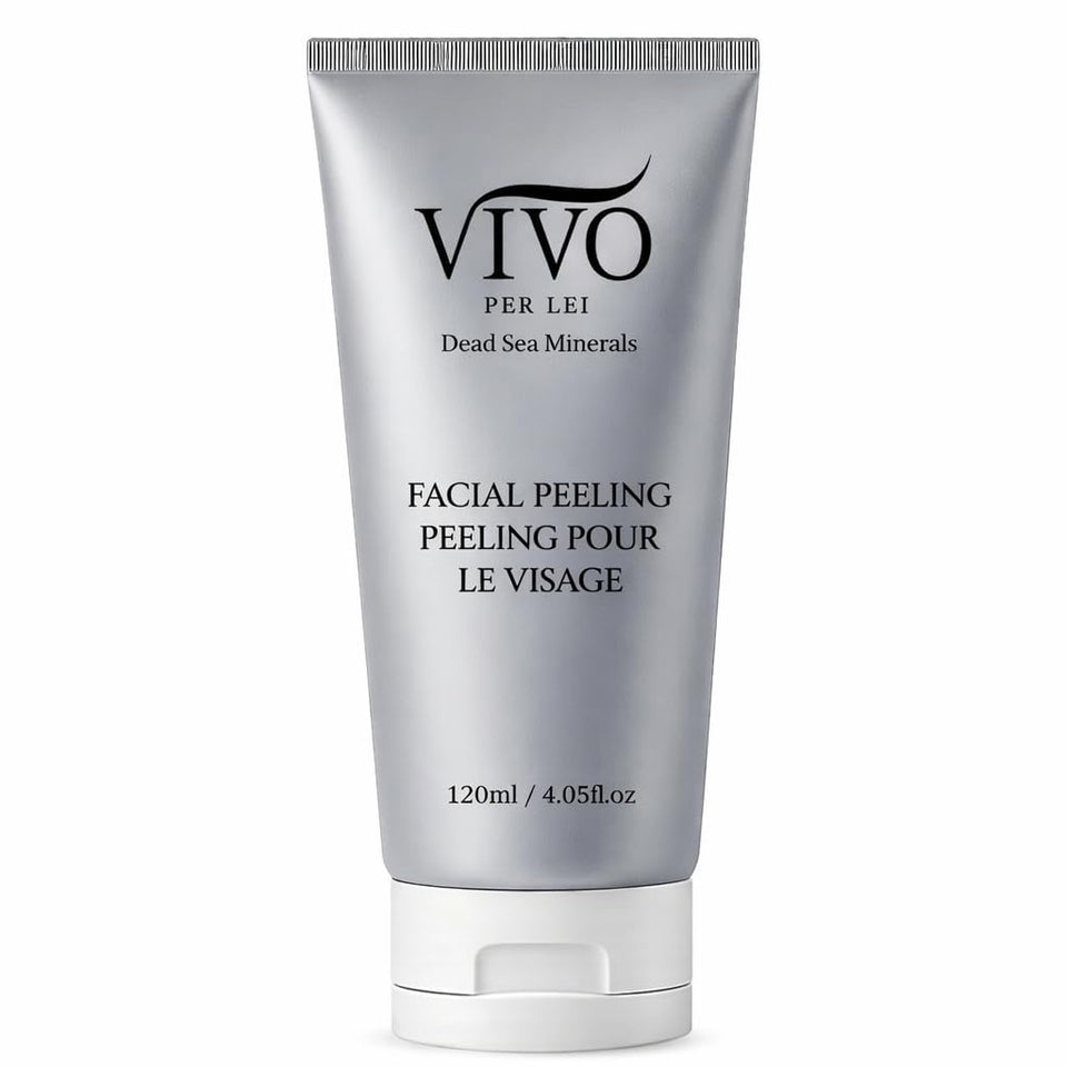 Vivo Per Lei front packaging showing product and size, highlights gentle exfoliation