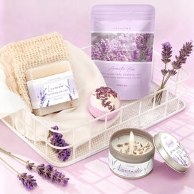 VKTASIMK set in use beside bathtub illustrating a relaxing at-home spa moment