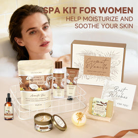 VKTASIMK lifestyle bathroom setup showing how the set creates home spa moments