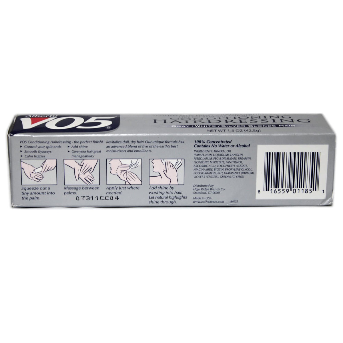 VO5 cream warmed in palms demonstrating easy application and control