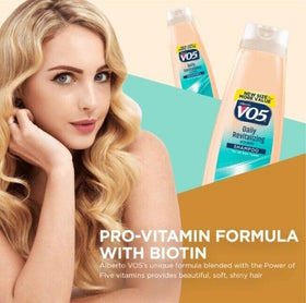 VO5 back label showing ingredients and usage directions for clarity