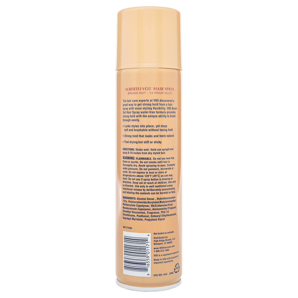 VO5 spray in use misting hair for volume control and humidity protection