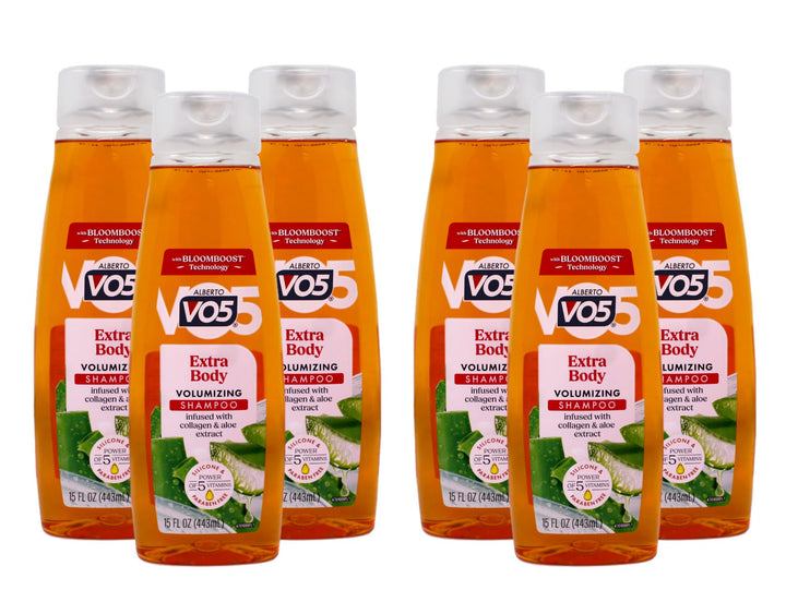 VO5 front packaging showing bottle and brand for visible volume
