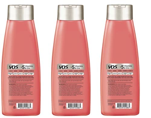 VO5 extra body shampoo in use in shower demonstrating lifted, fuller-looking hair