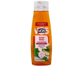 VO5 bottle held in hand showing 15 oz size and travel-friendly supply