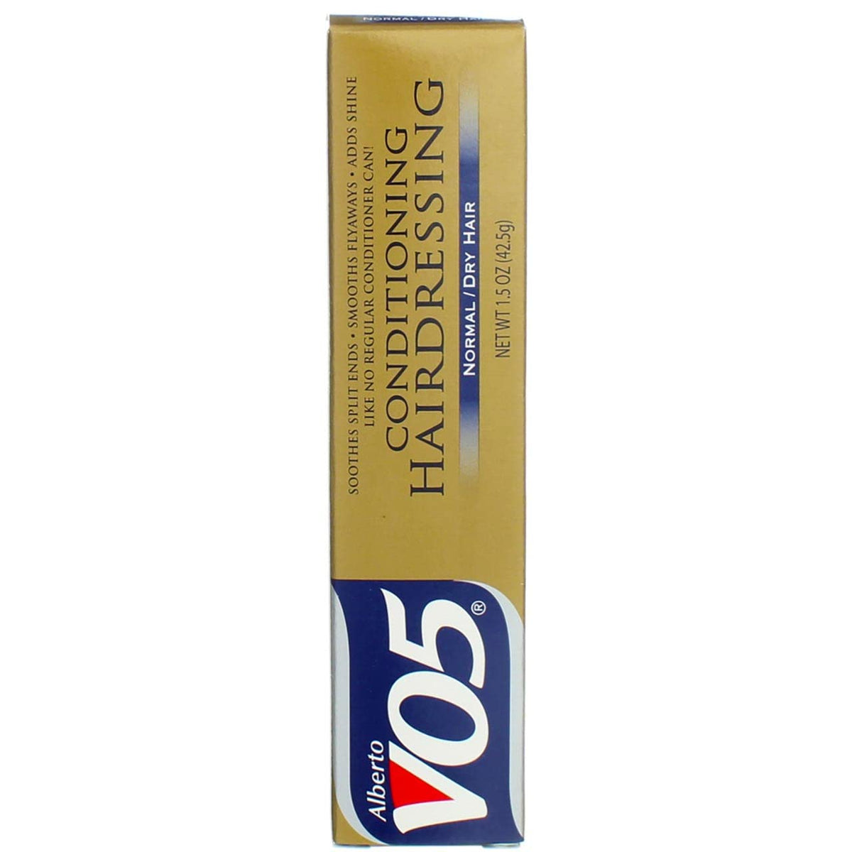 VO5 front packaging showing three tubes and compact travel-ready size benefit