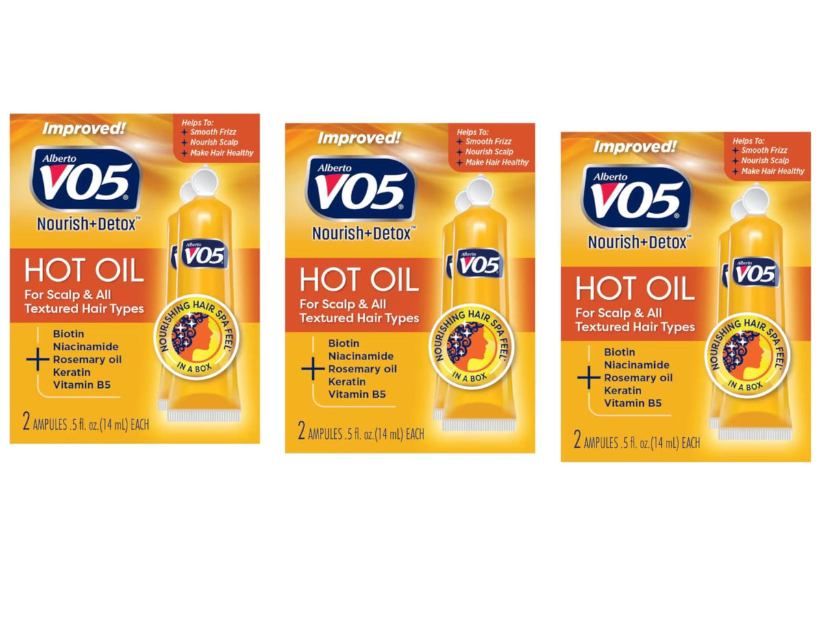 VO5 front packaging showing tubes and benefits for deep moisture