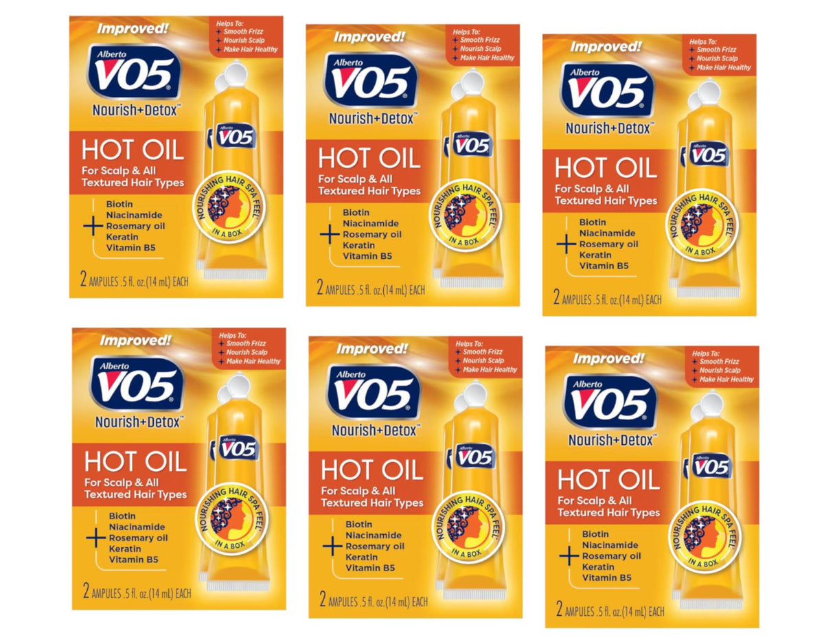 VO5 close-up of a single hot oil vial showing easy single-use design