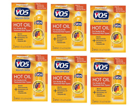 VO5 close-up of a single hot oil vial showing easy single-use design
