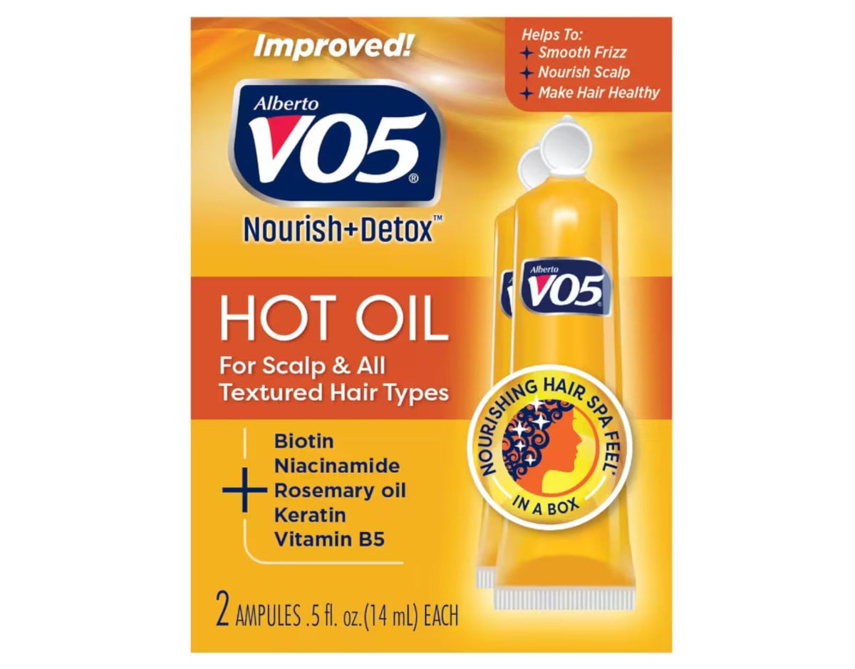 VO5 tube close-up texture of oil formula for smoothing hair