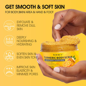 VOERUY being massaged onto leg demonstrating smooth application and improved skin texture