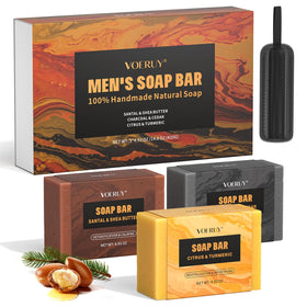 VOERUY front packaging showing the boxed three-bar gift set and branding benefits