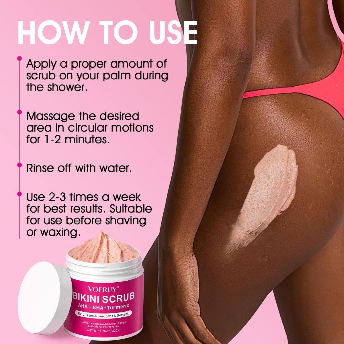 VOERUY massaged into skin showing post-exfoliation hydration and smoothness