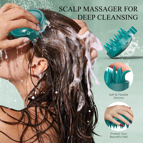 VOERUY scrub being rinsed clean from hair demonstrating effective residue removal