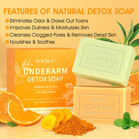 VOERUY turmeric and citrus bar close-up highlighting brightening texture