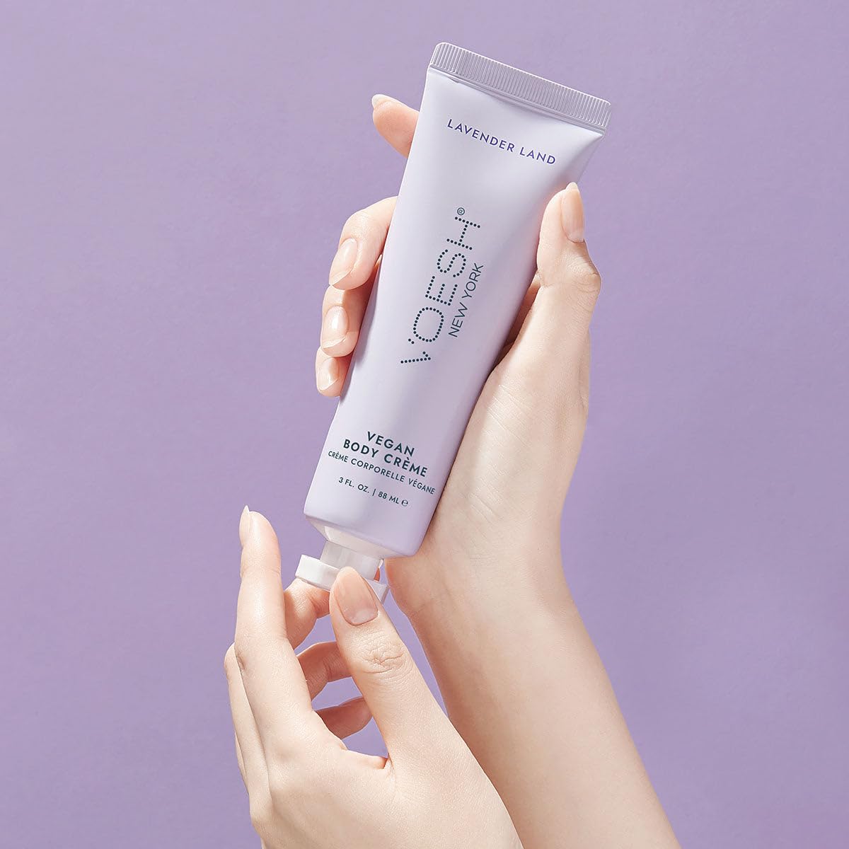 VOESH lavender tube on bathroom shelf evoking relaxing nighttime routine