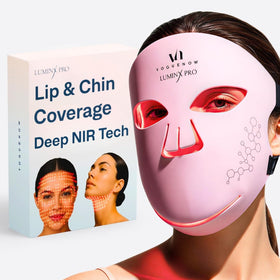 VogueNow front view of LuminX Pro mask showing full-face benefit