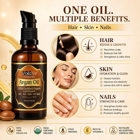 VoilaVe pure argan oil texture close-up for quick absorption