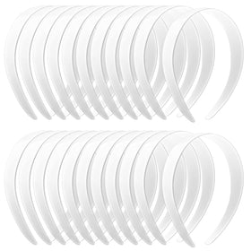 VOKOY front view of 24 white headbands showing clean finish and bulk value