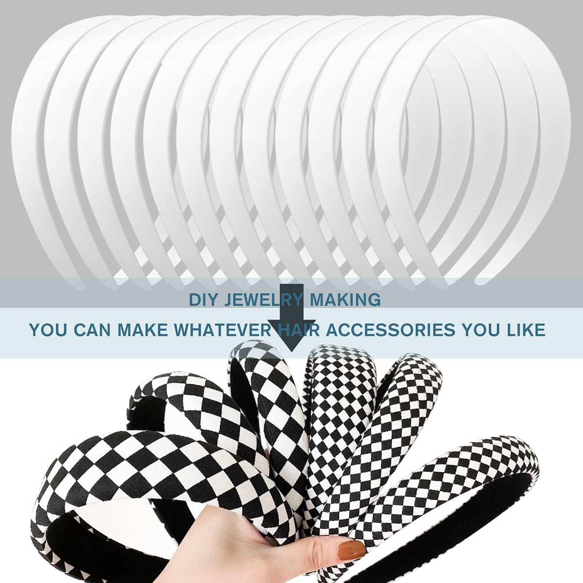 VOKOY headband in hand for scale showing flexible fit and size reference
