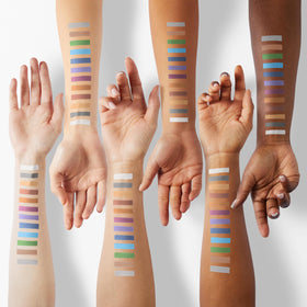 VolksRose swatch palette of 16 colors illustrating finishes and blendability