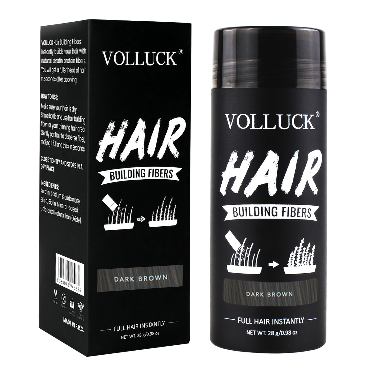 VOLLUCK front packaging dark brown showing product and benefit