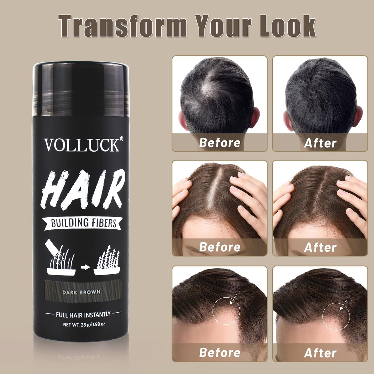 VOLLUCK fiber texture close-up showing natural blend benefit
