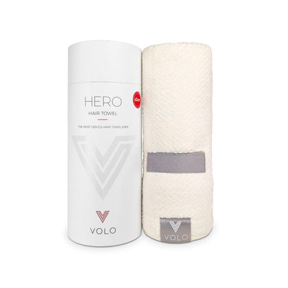 VOLO front packaging showing signature tube and salt white towel benefit gift-ready