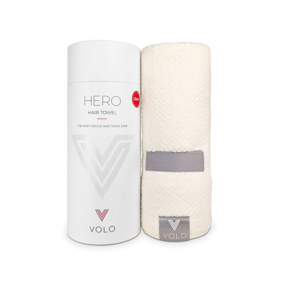 VOLO front packaging showing signature tube and salt white towel benefit gift-ready