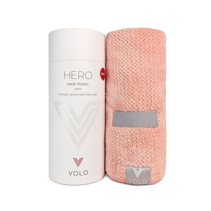 VOLO Hero Hair Towel front packaging showing color and tube for gifting
