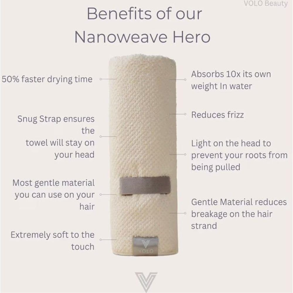 VOLO towel in use plopping curly hair demonstrating curl protection and reduced frizz