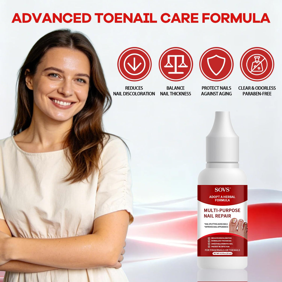 Voltixyn being applied to a toenail delivering targeted nail care benefit