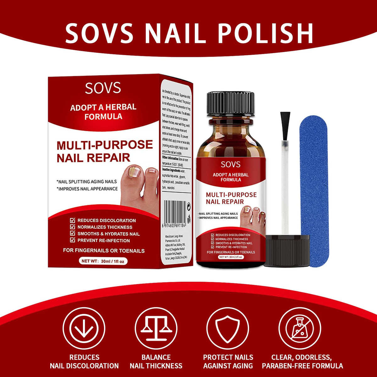 Voltixyn included nail file detail for safe gentle surface prep