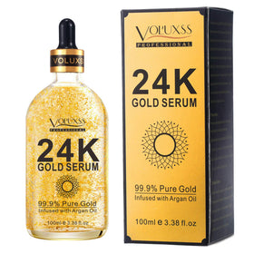 Voluxss bottle front view showing elegant label and premium packaging benefit glow