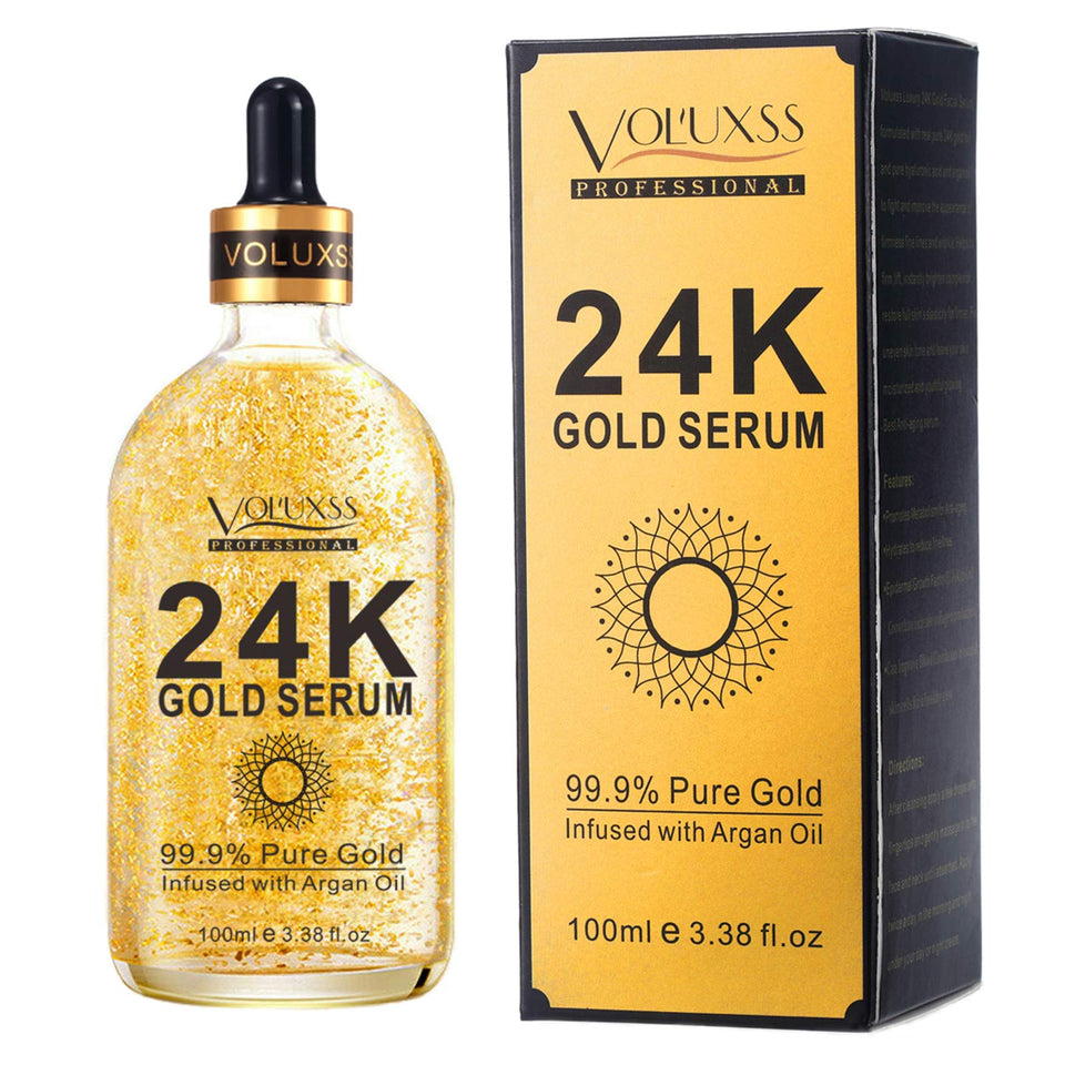 Voluxss bottle front view showing elegant label and premium packaging benefit glow