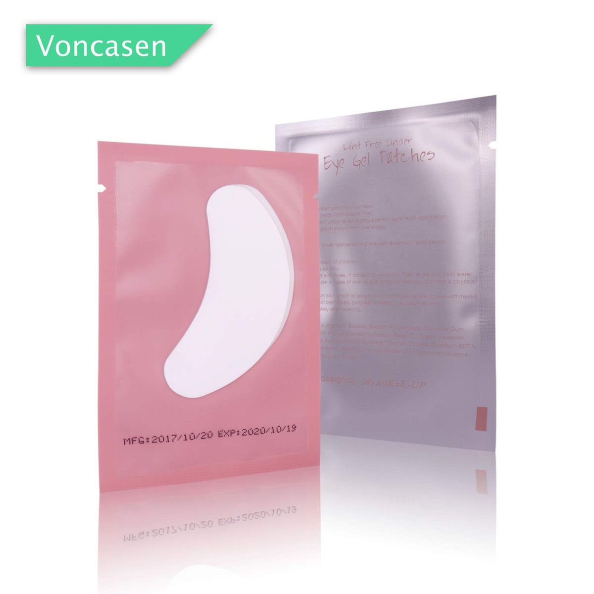 voncasen individual foil-wrapped pair illustrating hygienic single-use protection