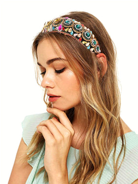 Vosaplk close-up of colorful crystal detail highlighting beadwork and sparkle for visual impact