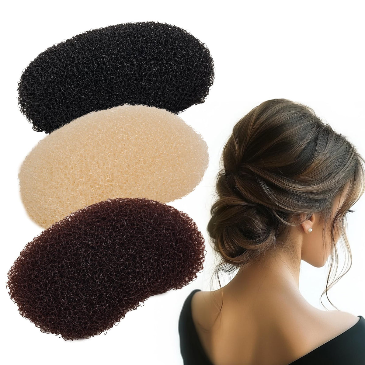 Vouchmind front view showing three volumizing inserts and clips for instant lift