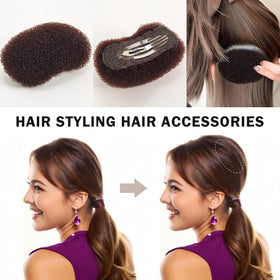 Vouchmind insert placed under hair demonstrating discreet lift and fuller look