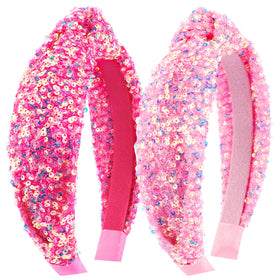 Vovii front view showing both pink and hot pink headbands and sparkle appeal