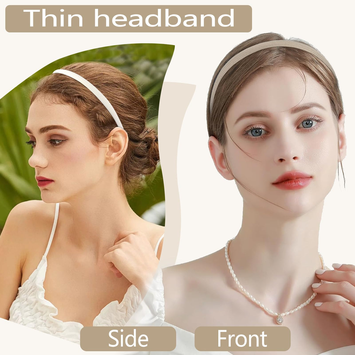 Vovii headband on model demonstrating slim look and natural hold