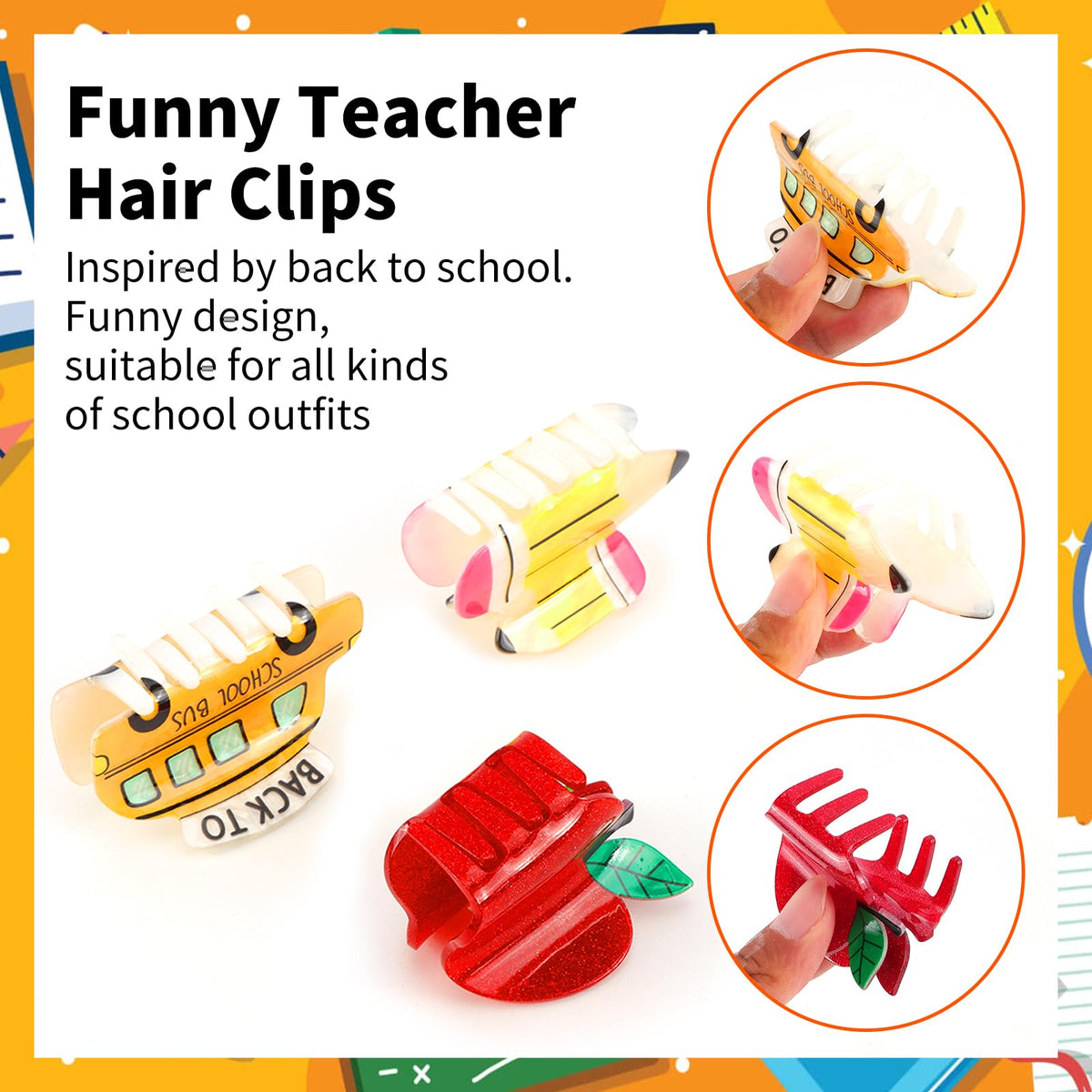 Vovii school bus clip textured surface for comfortable secure grip